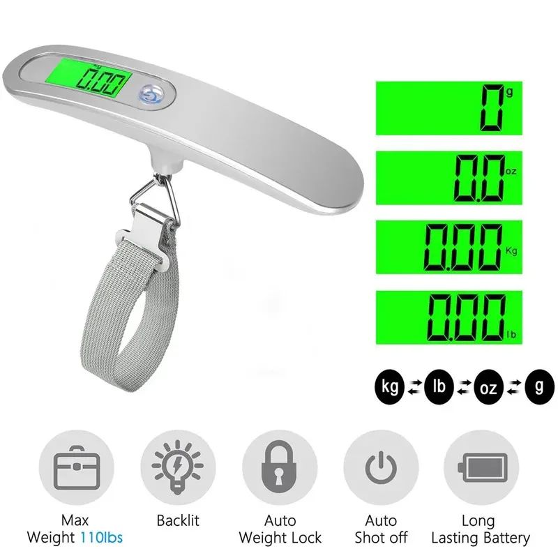 Luggage Scale Hanging - Bilancia per pesci 50kg/110lb Bilancia elettronica