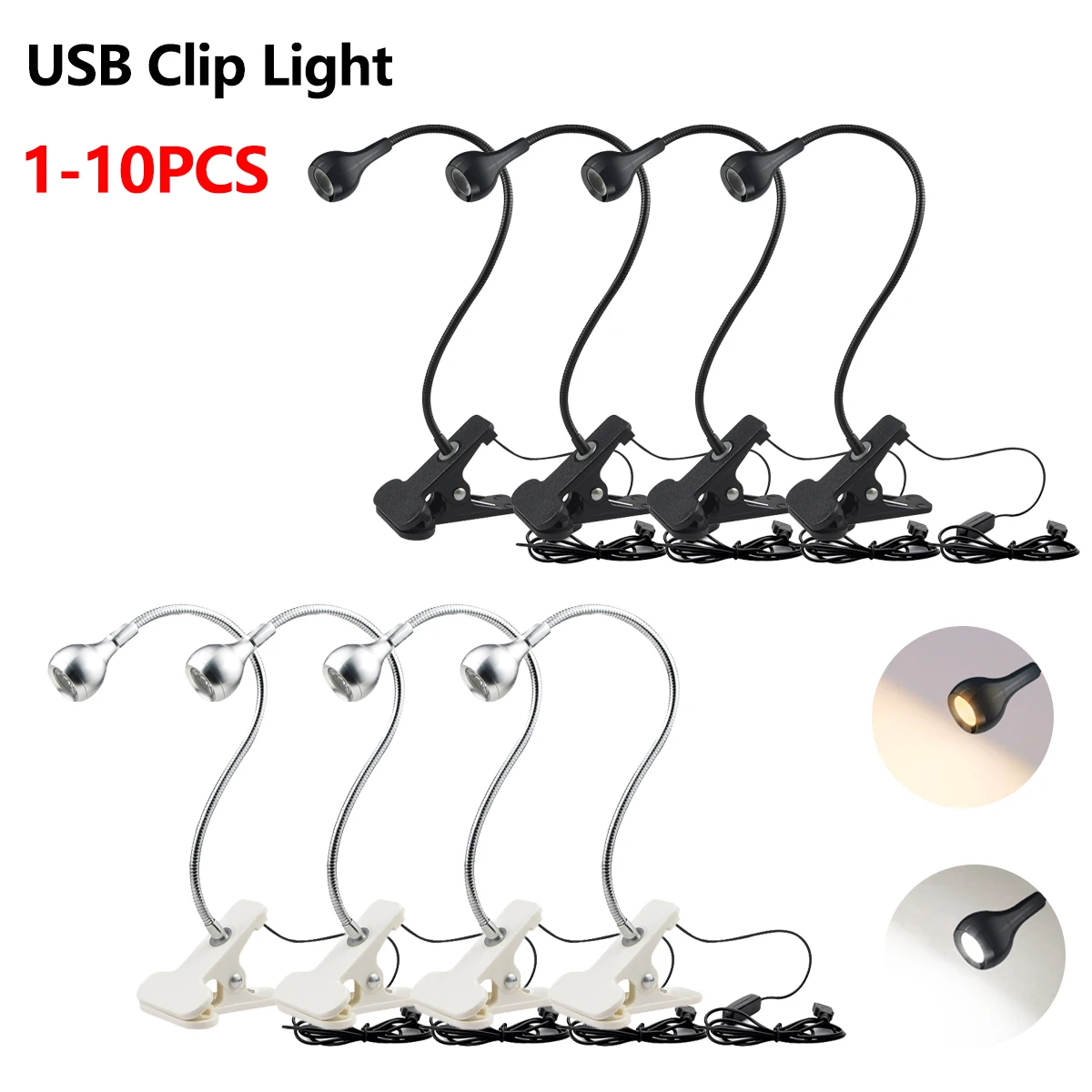 Book Light Flexible - Lampada da lettura a clip USB