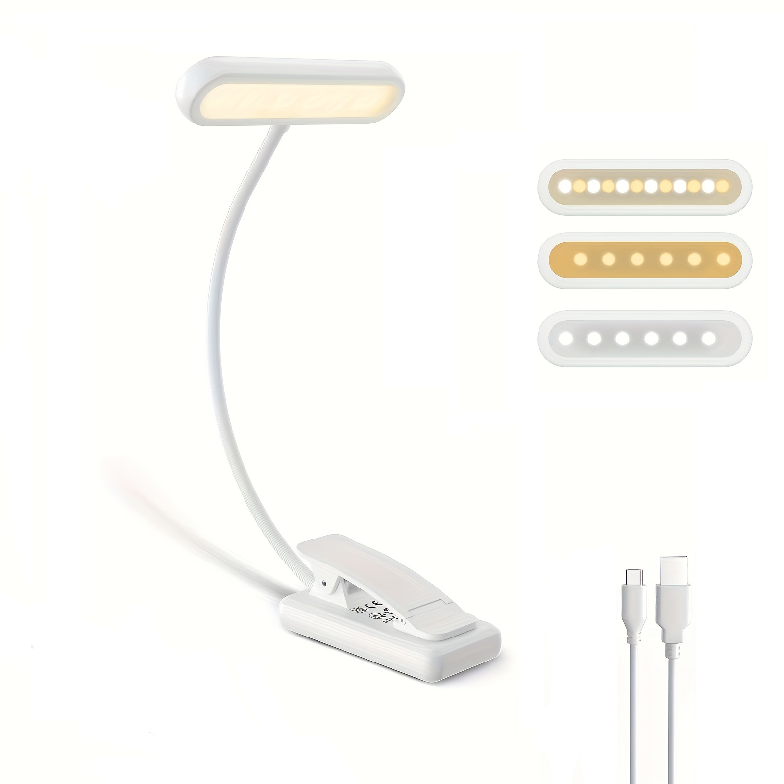 Book Light Flexible - Lampada da lettura portatile con clip,