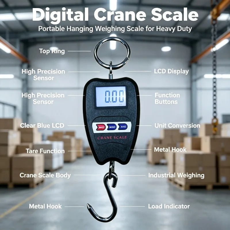 Luggage Scale Hanging - Bilancia digitale portatile da 200 kg