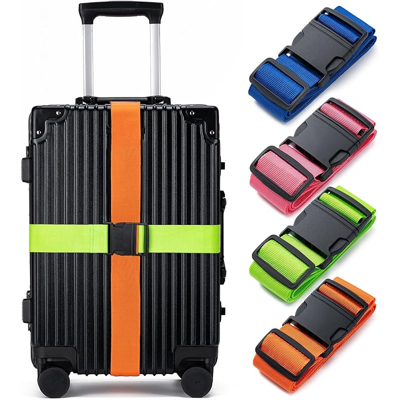 Travel Accessories Gear - Set di 4 cinghie per bagagli,
