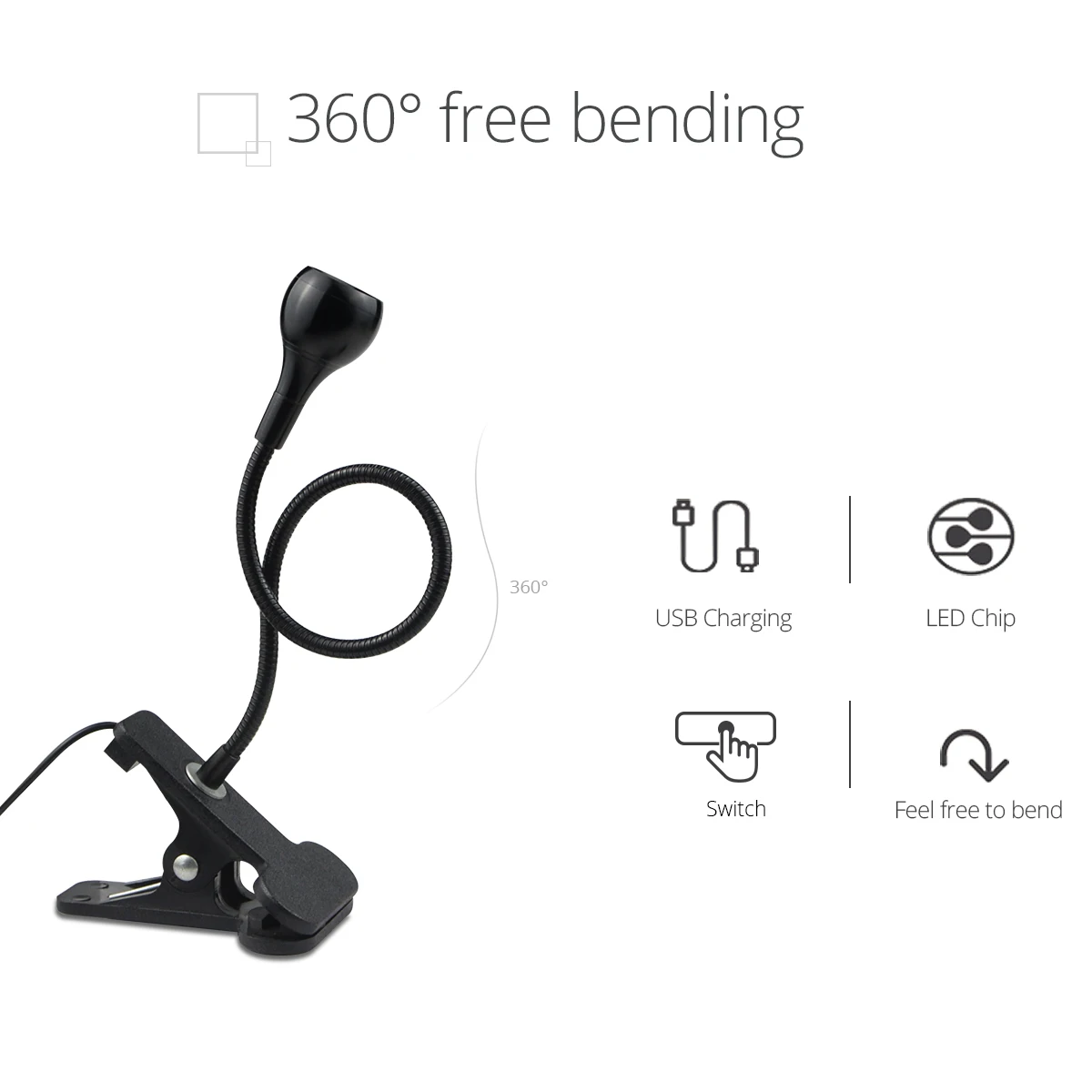 Lampada da lettura a clip USB  - Book Light Flexible recensione e prezzo